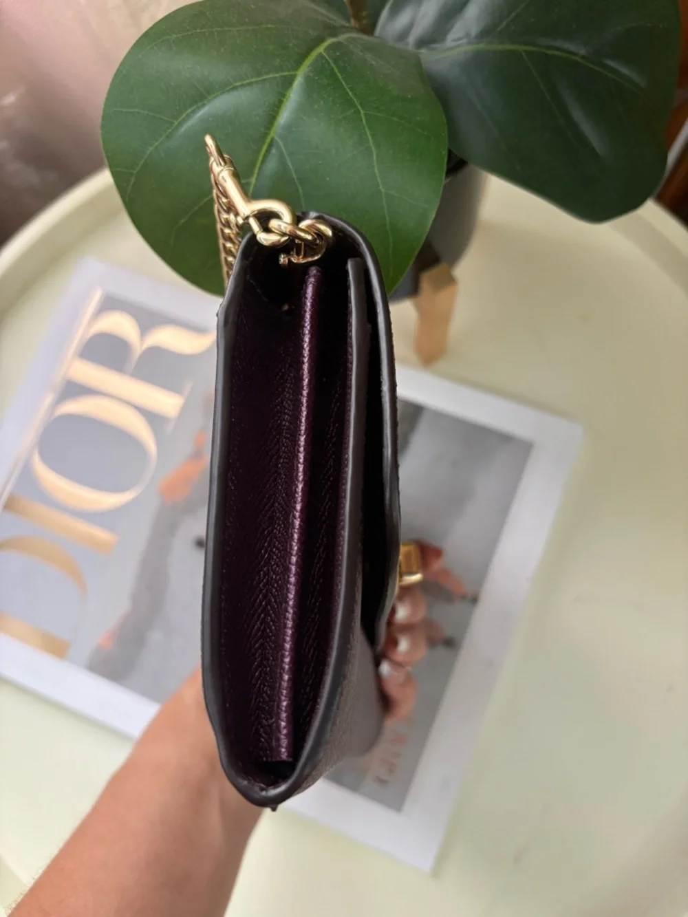 Coach Purple Shoulder Bag Gold Chain Strap Turn Lock Accent Detachable Strap - Picture 11 of 11